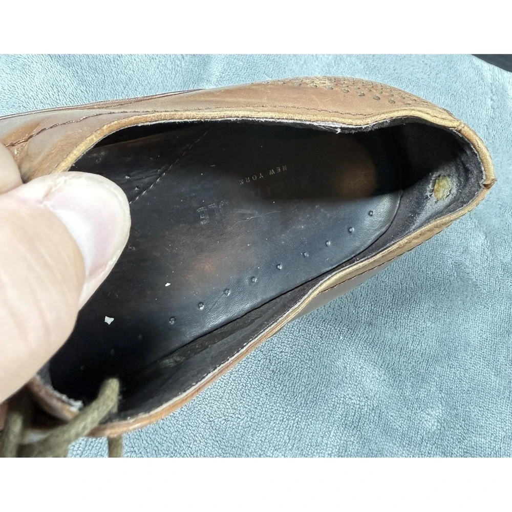 Kenneth Cole‎ Shoes Mens Size 9.5 Brown Leather Cap Toe Oxford Across The Pond